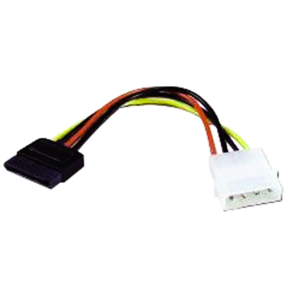 goobay CAK SATA 4P/S-ATA power 0,13 m, Adaptador negro/Rojo, 0,13