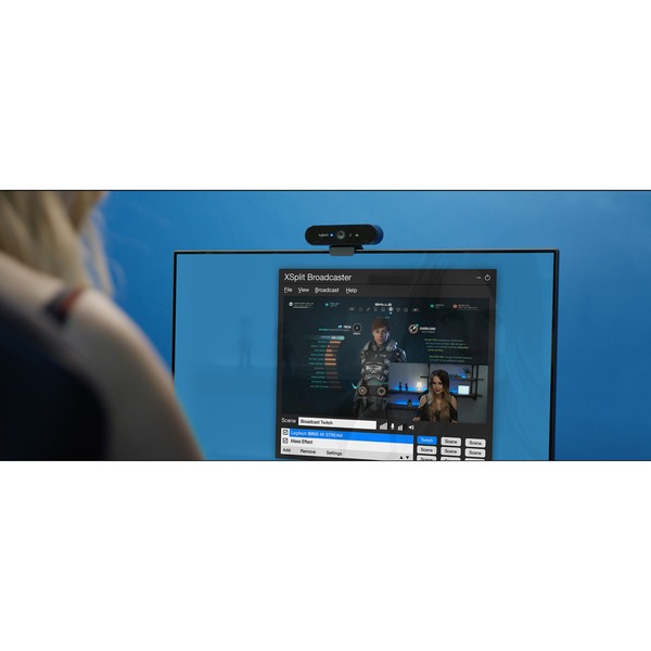 Logitech BRIO STREAM cámara web 4096 x 21060 Pixeles USB 3.2 Gen 1 (3.1 Gen 1) Negro, Webcam negro, 4096 x 21060 Pixeles, 60 pps, 1080p, USB 3.2 Gen 1 (3.1 Gen 1), Negro, Recortar