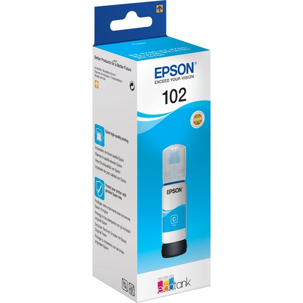EPSON Tinte 102 für EPSON EcoTank, bottle ink, cyan