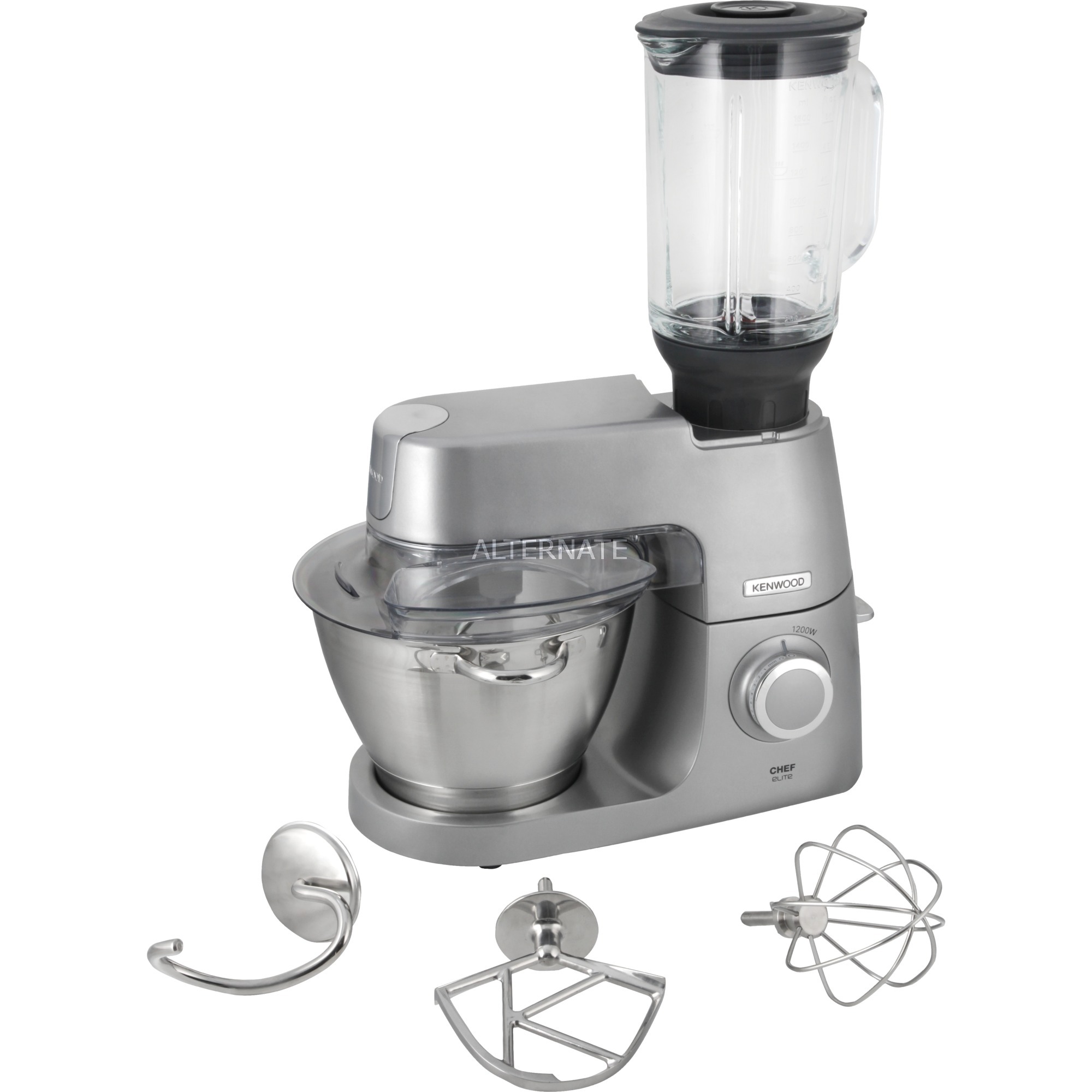 Kenwood Chef Elite Robot De Cocina 4 6 L Metalico 1200 W Plateado 4 6 L Metalico Giratorio Aluminio 1200 W 430 Mm