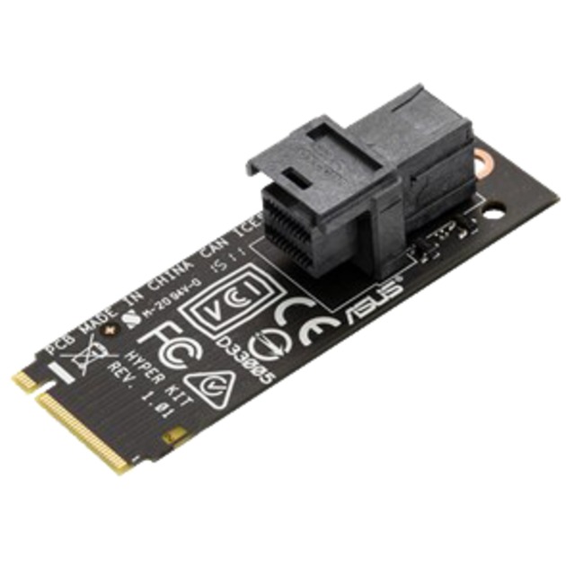 M.2, Mini SAS, Negro, PCI Express, 65 mm, 15 mm ASUS Hyper Kit Interno Mini SAS Tarjeta y Adaptador de Interfaz Accesorio