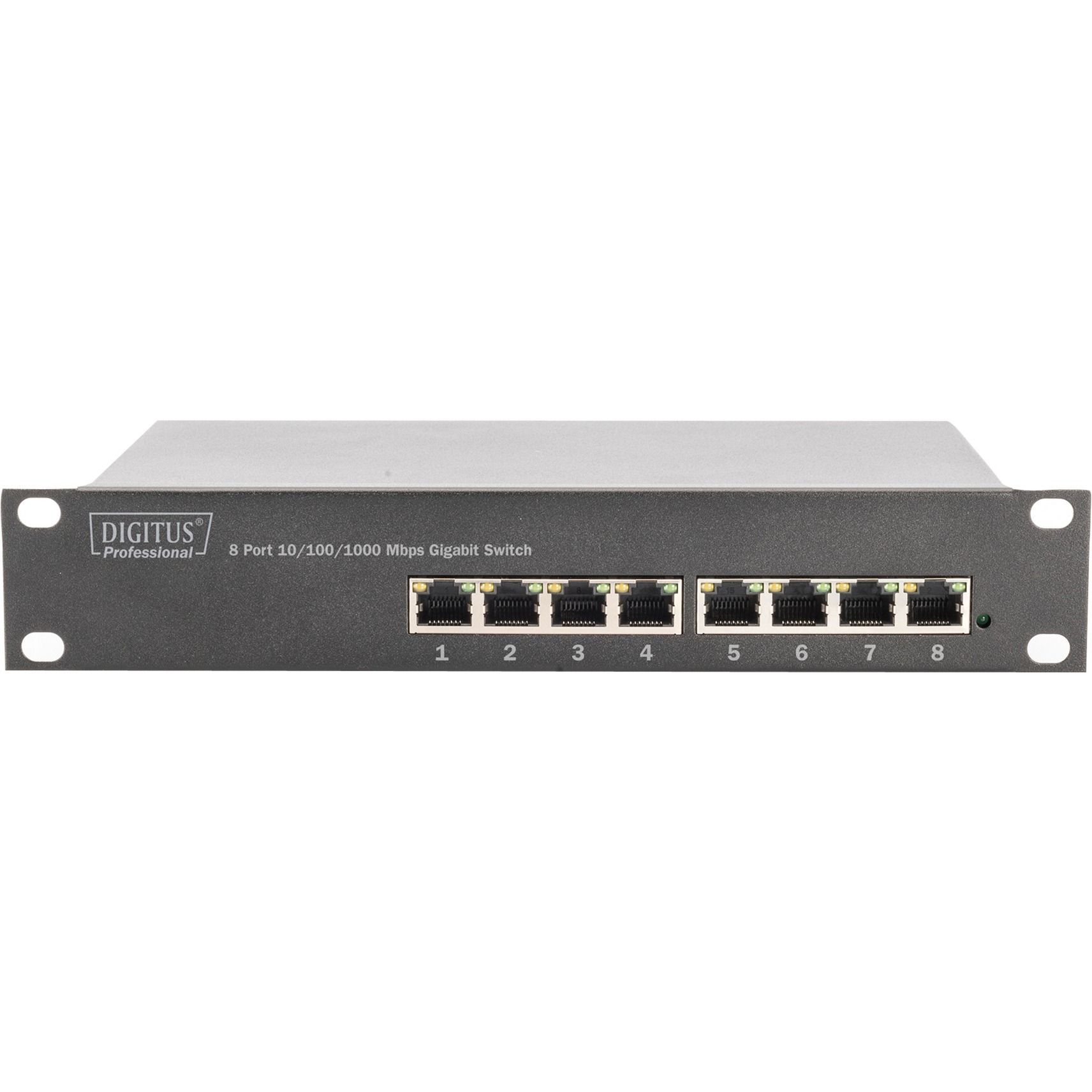 10//100//1000 , Montaje en Rack 10//100//1000 Digitus DN-80114 Switch No administrado Gigabit Ethernet No administrado, Gigabit Ethernet Switch de Red Bidireccional Completo Full Duplex Gris